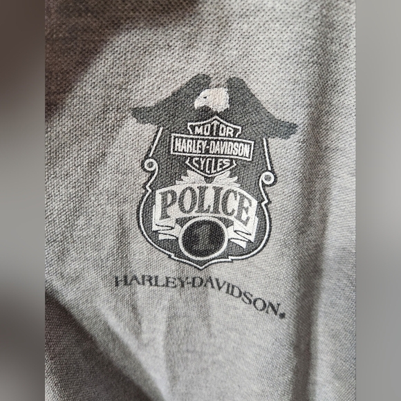 Harley-Davidson Police Motorcycle Collared Short Sleeve Polo Button Up - Picture 4 of 6